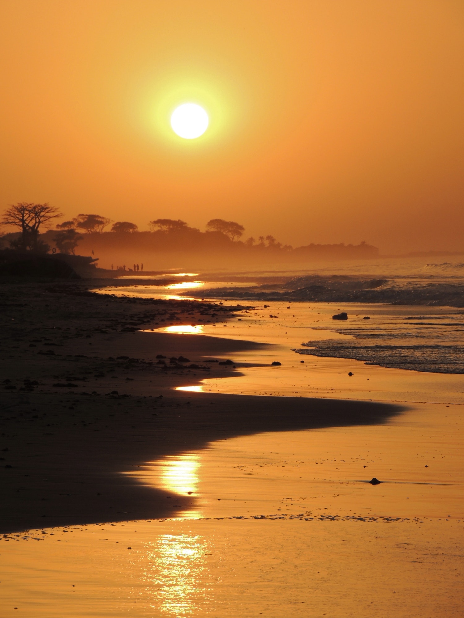 Gambian fishing village sunset